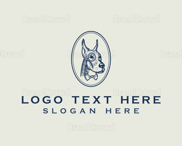 Dog Gentleman Grooming Logo