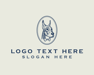 Doberman - Dog Gentleman Grooming logo design