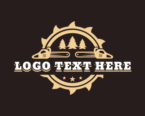 Joinery - Chainsaw Logging Wood logo design
