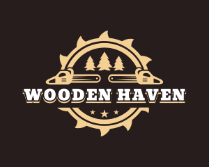 Log - Chainsaw Logging Wood logo design