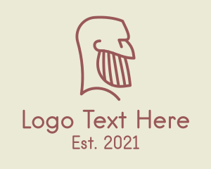 Hippie - Bald Mustache Man logo design