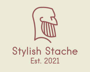 Bald Mustache Man  logo design