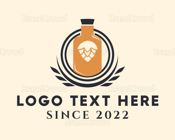 Beer Hops Bottle Logo