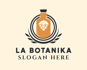 Beer Hops Bottle  Logo