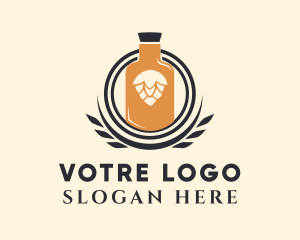 Beer Hops Bottle  Logo