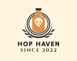 Beer Hops Bottle  logo design