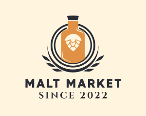 Malt - Beer Hops Bottle logo design