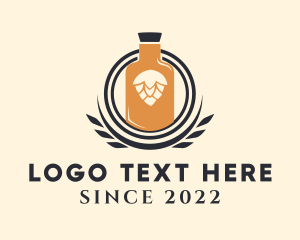 Draught Beer - Beer Hops Bottle logo design