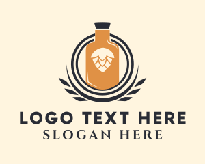 Beer Hops Bottle  Logo