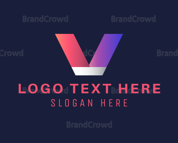 Gradient Modern Letter V Logo