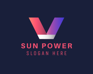 Gradient Modern Letter V Logo