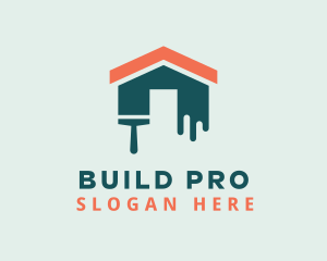 Painter - Home Builder Paint Brush logo design
