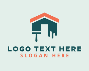 Home - Home Builder Paint Brush logo design