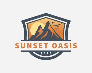 Outdoor Mountain Sunset logo design