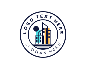 Structure - Urban City Building Structures logo design
