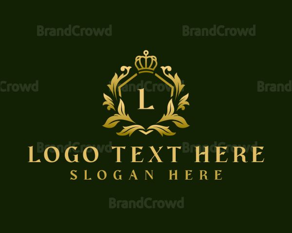 Floral Leaf Crest Logo