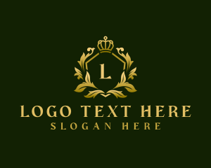 Shield - Floral Leaf Crest logo design