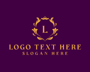 Royal - Luxury Wreath Hotel logo design