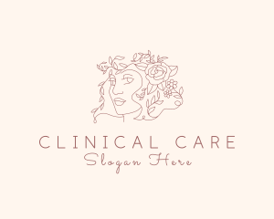 Floral Feminine Face logo design