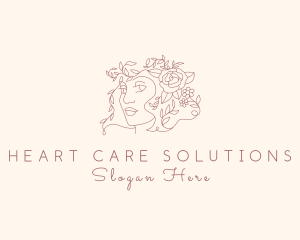 Floral Feminine Face logo design