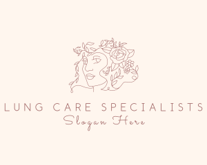 Floral Feminine Face logo design