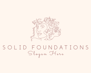 Beauty Product - Floral Feminine Face logo design