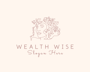 Aesthetic - Floral Feminine Face logo design