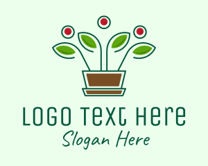 Interior Styling - Blooming Flower Pot Plant logo design