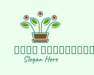 Blooming Flower Pot Plant  Logo