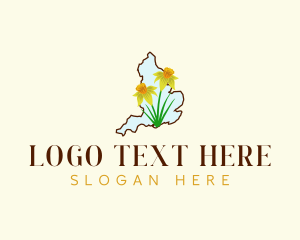 English Rose - Botanical Floral Gardening logo design