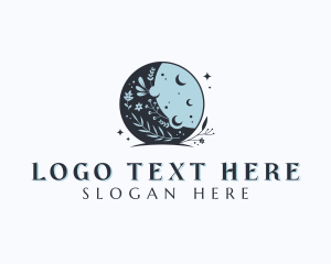 Mystical - Floral Boho Moon logo design