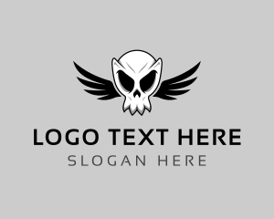 Wing - Halloween Death Skull logo design
