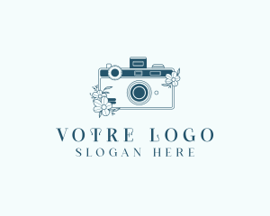 Floral Photographer Camera Logo