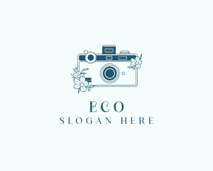 Photo Booth - Floral Photographer Camera logo design