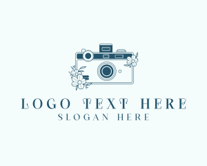 Floral Photographer Camera Logo