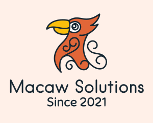 Macaw - Fancy Red Cardinal logo design