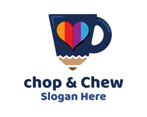 Sweet - Heart Pencil Cup logo design