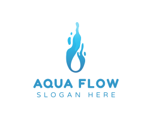 Droplet Liquid Flow logo design