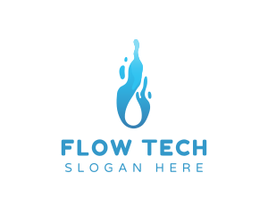 Droplet Liquid Flow logo design