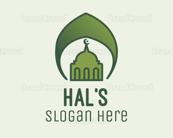 Green Islamic Mosque Logo