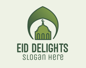 Eid - Green Islamic Mosque logo design