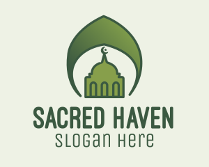 Mosque - Green Islamic Mosque logo design