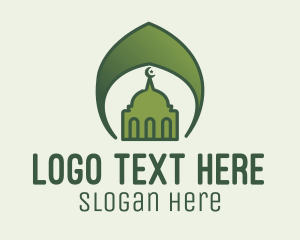 Green Islamic Mosque  Logo