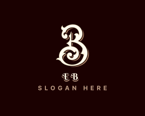 Fleur De Lis - Decorative Victorian Calligraphy Letter B logo design