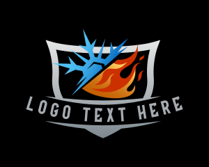 Heat - Cool Ice Flame Ventilation logo design