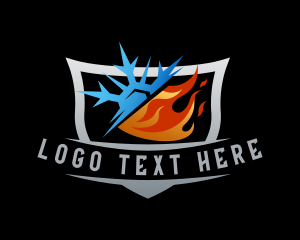Boiler - Cool Ice Flame Ventilation logo design