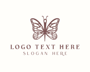 Clothes - Butterfly Sewing Needle logo design
