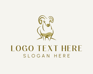 Wild Sheep - Livestock Ram Goat logo design