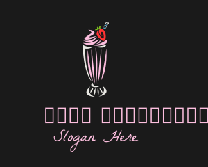 Strawberry Milkshake Smoothie  Logo