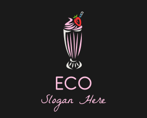 Strawberry Milkshake Smoothie  Logo